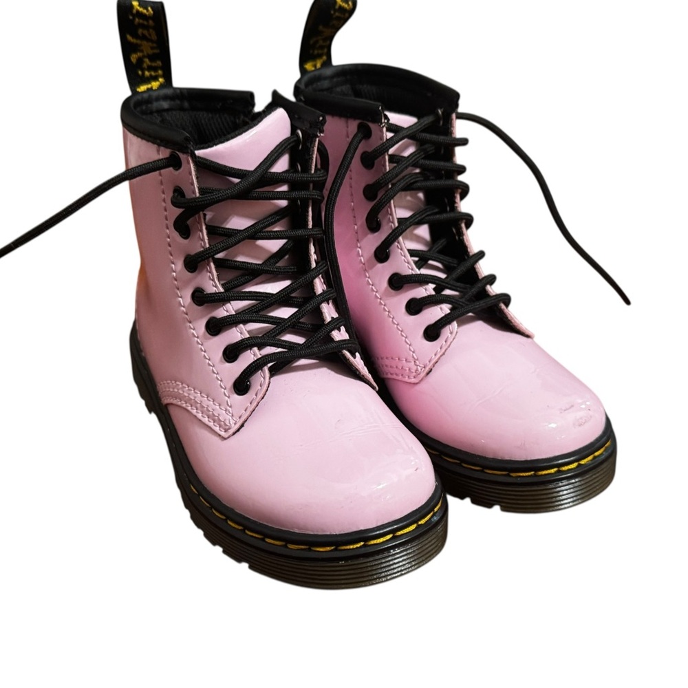 Dr. Martens Kids Pink Lace-Up Boots - Picture 1 of 7
